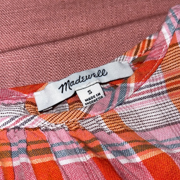madewell // plaid shirred neck boxy top - Picture 8 of 10